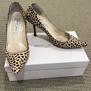 Jimmy Choo Pony Skin Leopard Print heels size 36.5 EU